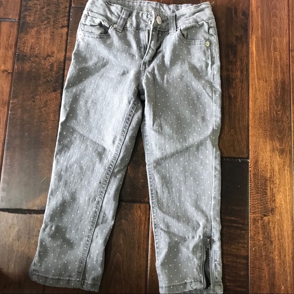 Girls Cherokee gray with white dot skinny jean